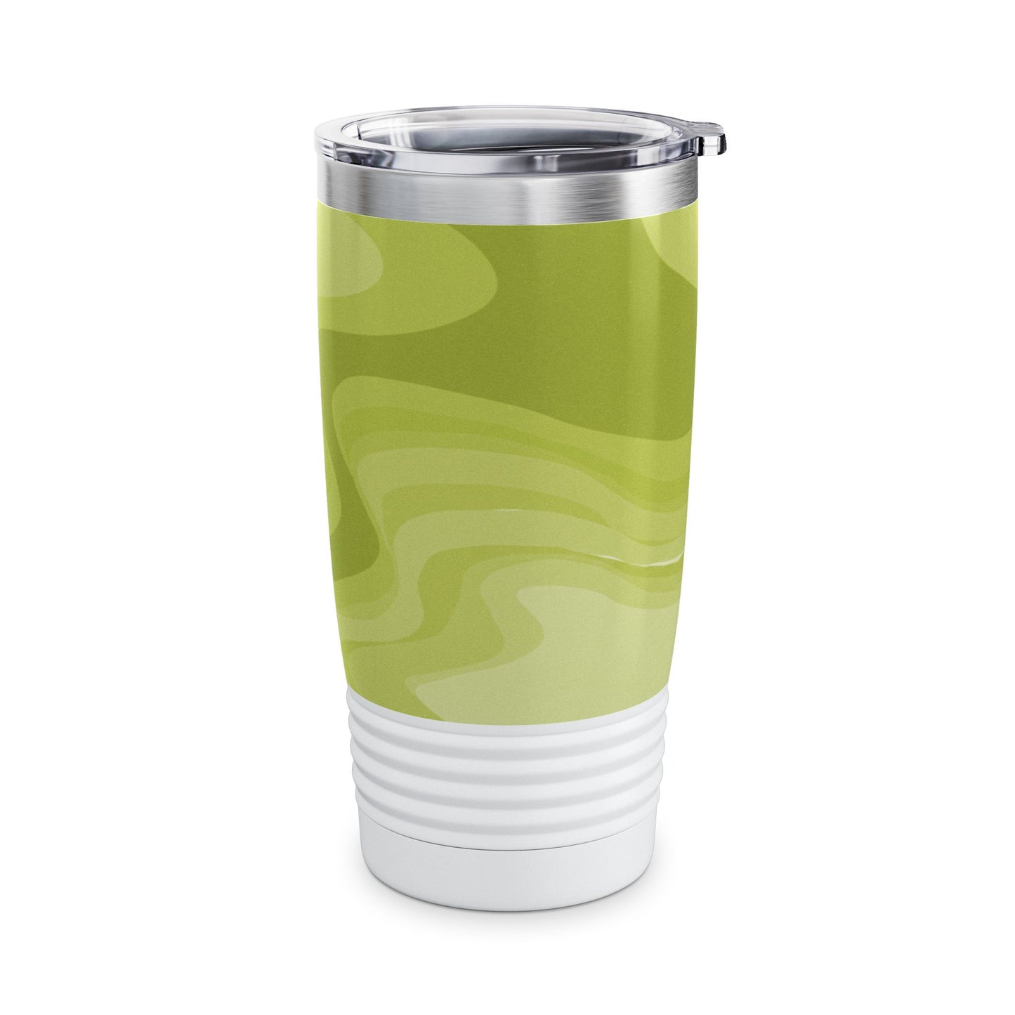 Lemon Wavey Ringneck Tumbler, 20oz in white, steel and black