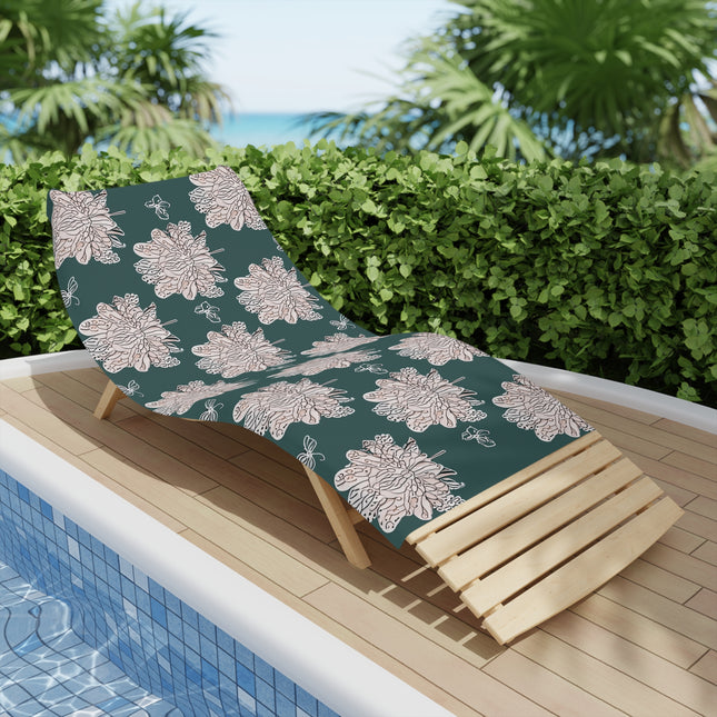 Soft White Floral Butterflies Beach Towel, 30" x 60"