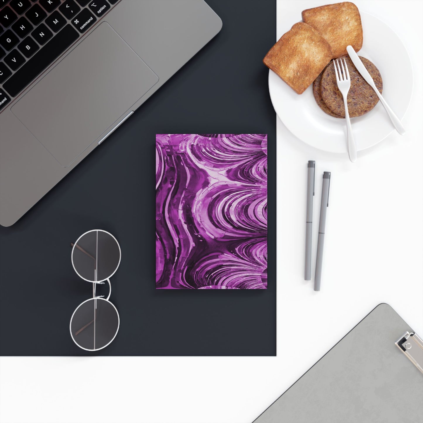 Uzi Spiral Powder Lavender 5.2" x 7.4" Hard Backed Journal with 128 blank pages