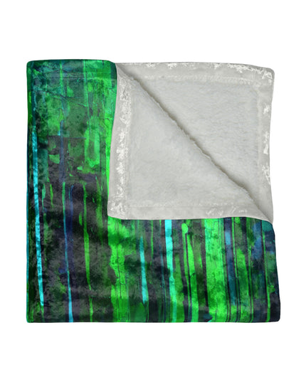 Striped Blue Green 50" x 60" Crushed Velvet Blanket