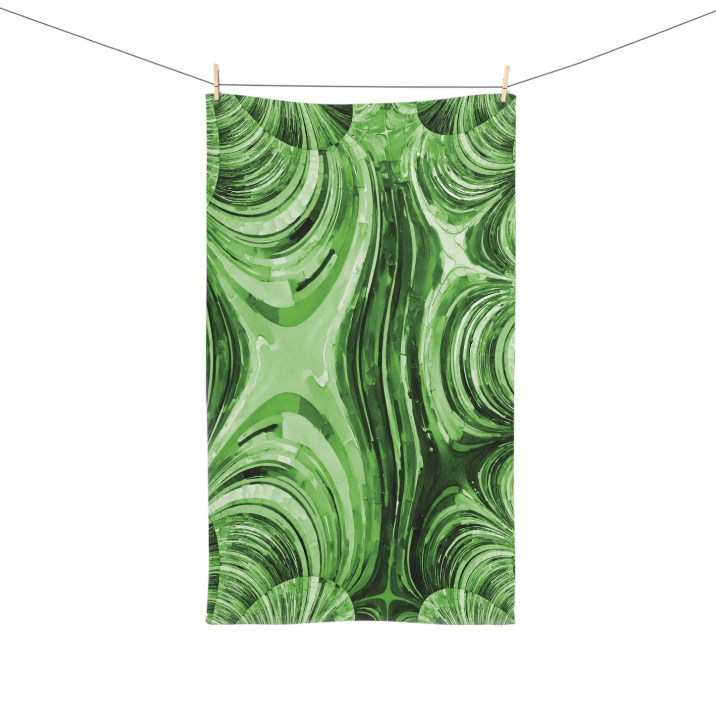 Uzi Spiral Mint Pastel Hand Towel, 16" x 28"