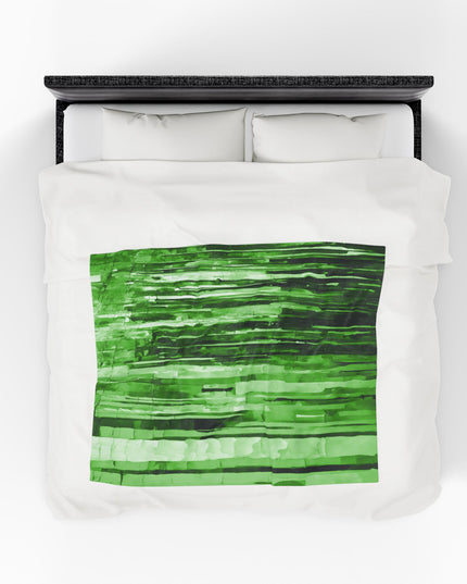Striped Mint Pastel Velveteen Plush Blanket, 50" x 60"