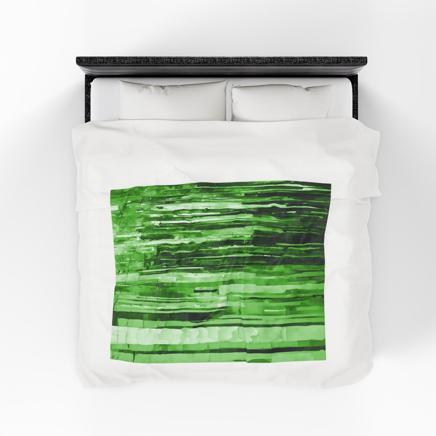 Striped Mint Pastel Velveteen Plush Blanket, 50" x 60"