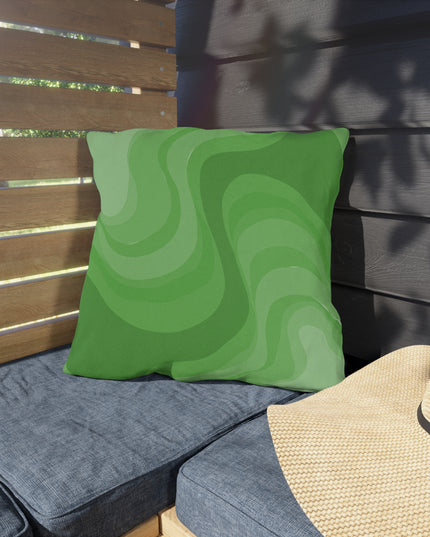 Greenie Meanie Wavey 18" x 18" Outdoor Pillow