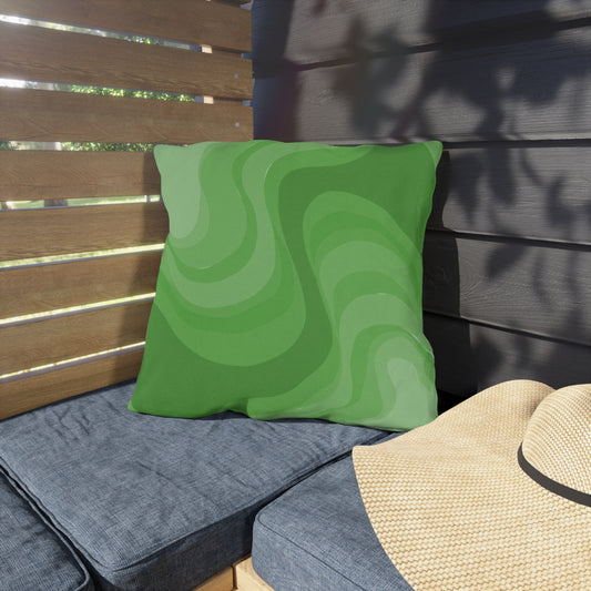 Greenie Meanie Wavey 18" x 18" Outdoor Pillow