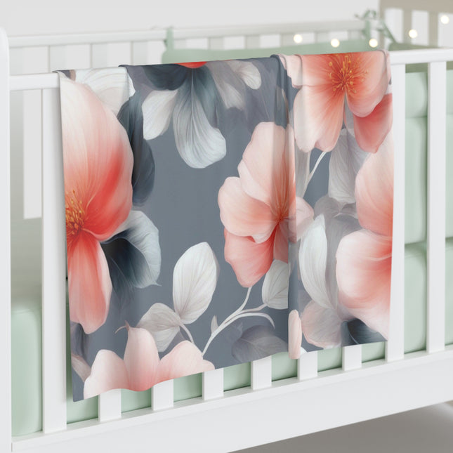 Red Blossom Floral Bunch Baby Swaddle 30″×40″ Blanket