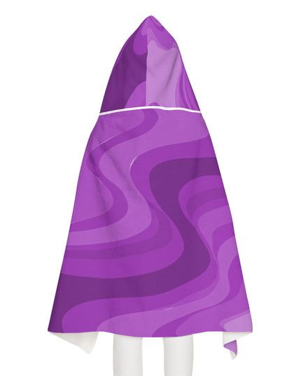 Wavey Purple Wavey Youth Hooded Towel, 24" x 48"