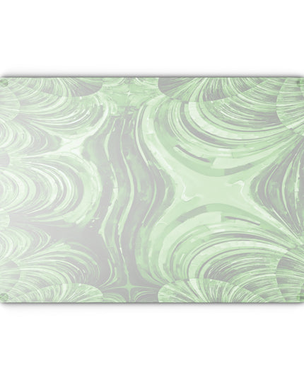 Uzi Spiral Mint Pastel 11" x 15" Glass Cutting Board