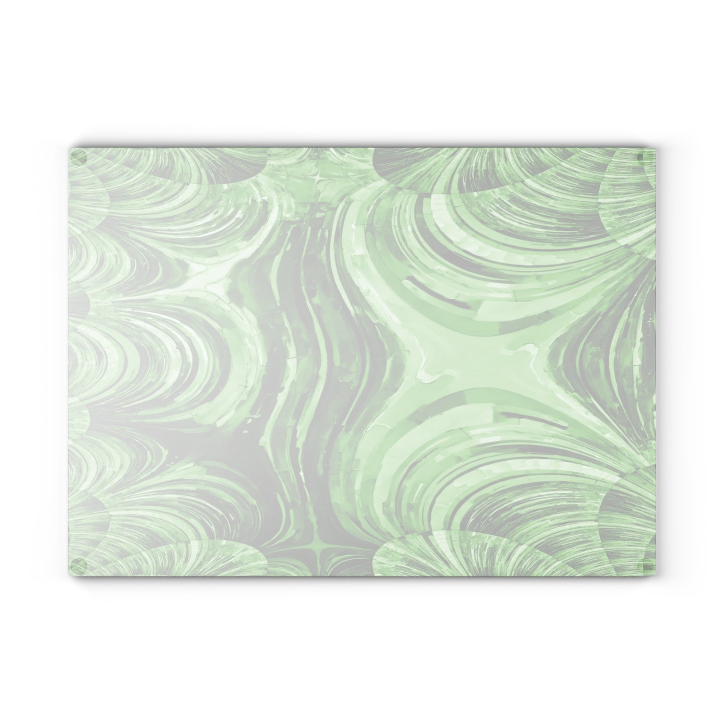 Uzi Spiral Mint Pastel 11" x 15" Glass Cutting Board