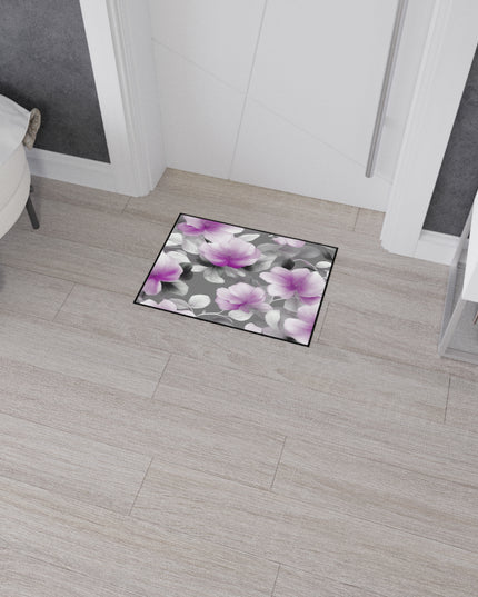 Purple Blossom Floral Bunch Heavy Duty Floor Mat, 18" x 24"