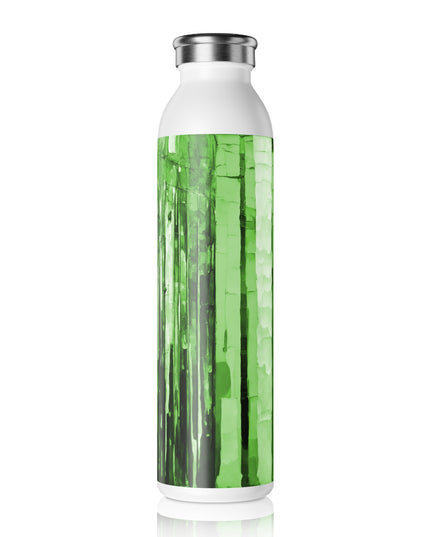 Striped Mint Pastel Slim Water Bottle, 20 oz White