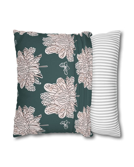 Soft White Floral Butterflies Spun Polyester Square Pillowcase, 14" x 14"