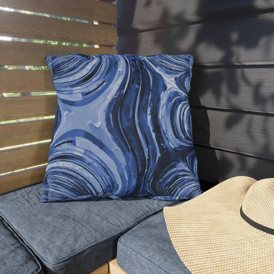 Uzi Spiral Deep Blue 20" x 20" Outdoor Pillow