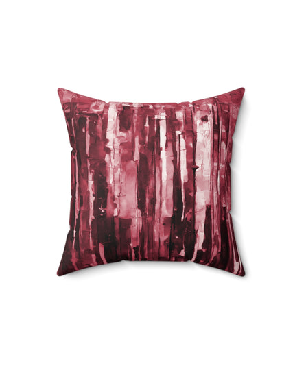 Striped Ruby 14" x 14" Faux Suede Square Pillow