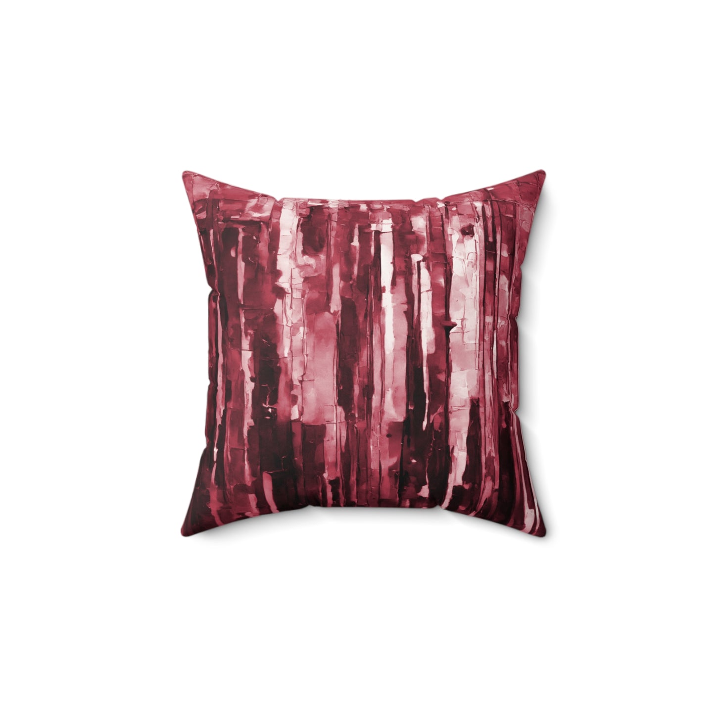 Striped Ruby 14" x 14" Faux Suede Square Pillow