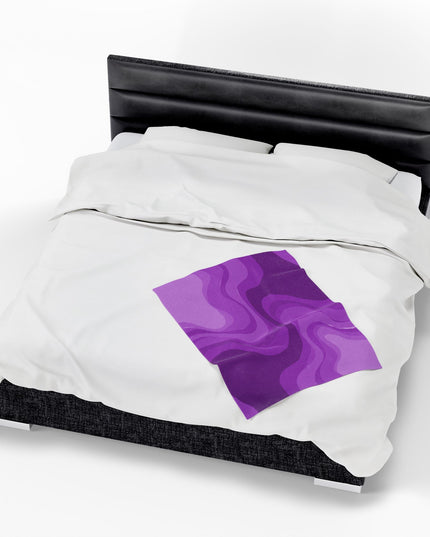Wavey Purple Wavey Velveteen Plush Blanket, 30" x 40"