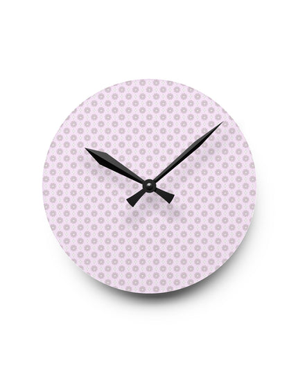 Pink Mornings Star-crossed Bodies Acrylic Round Wall Clock, 8" x 8"
