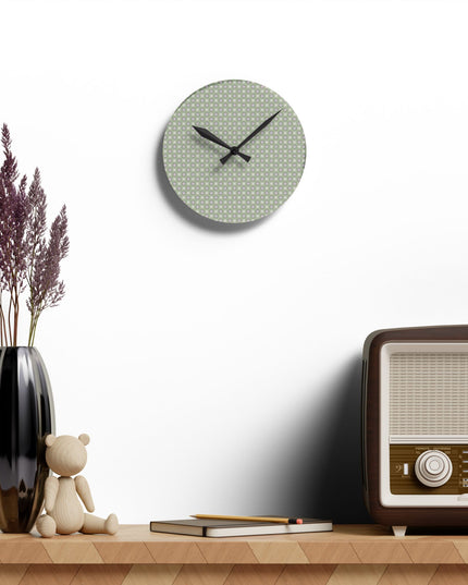 Olive Star-crossed Bodies Acrylic Round Wall Clock, 8" x 8"