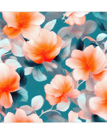Orange Blossom Floral Bunch Tablecloth, 55" x 55"