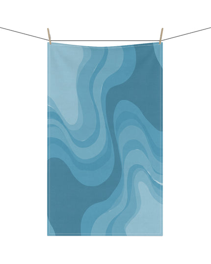 Sky Blue Wavey Tea Towels (cotton, poly), 18" x "30