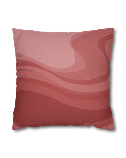Power Red Wavey Spun Polyester Square Pillowcase, 14" x 14"