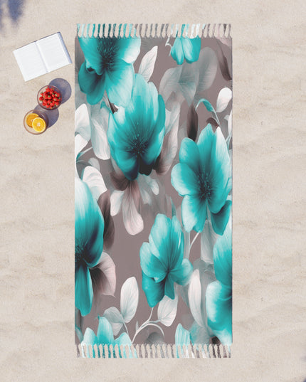 Tif Green Gray Floral Bunch 38" × 81" Boho Beach Cloth