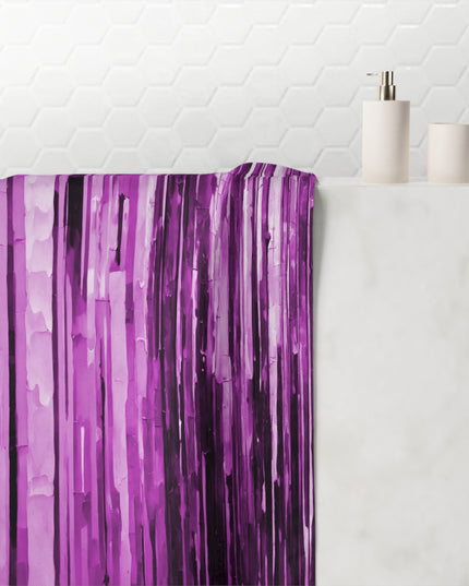 Striped Powder Lavender 30" x 60" Mink-Cotton Towel (50% polyester, 50% cotton)