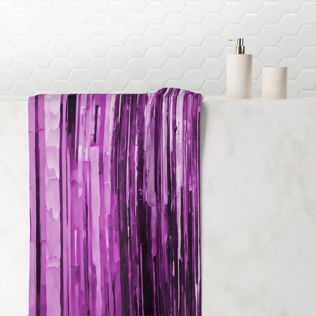 Striped Powder Lavender 30" x 60" Mink-Cotton Towel (50% polyester, 50% cotton)