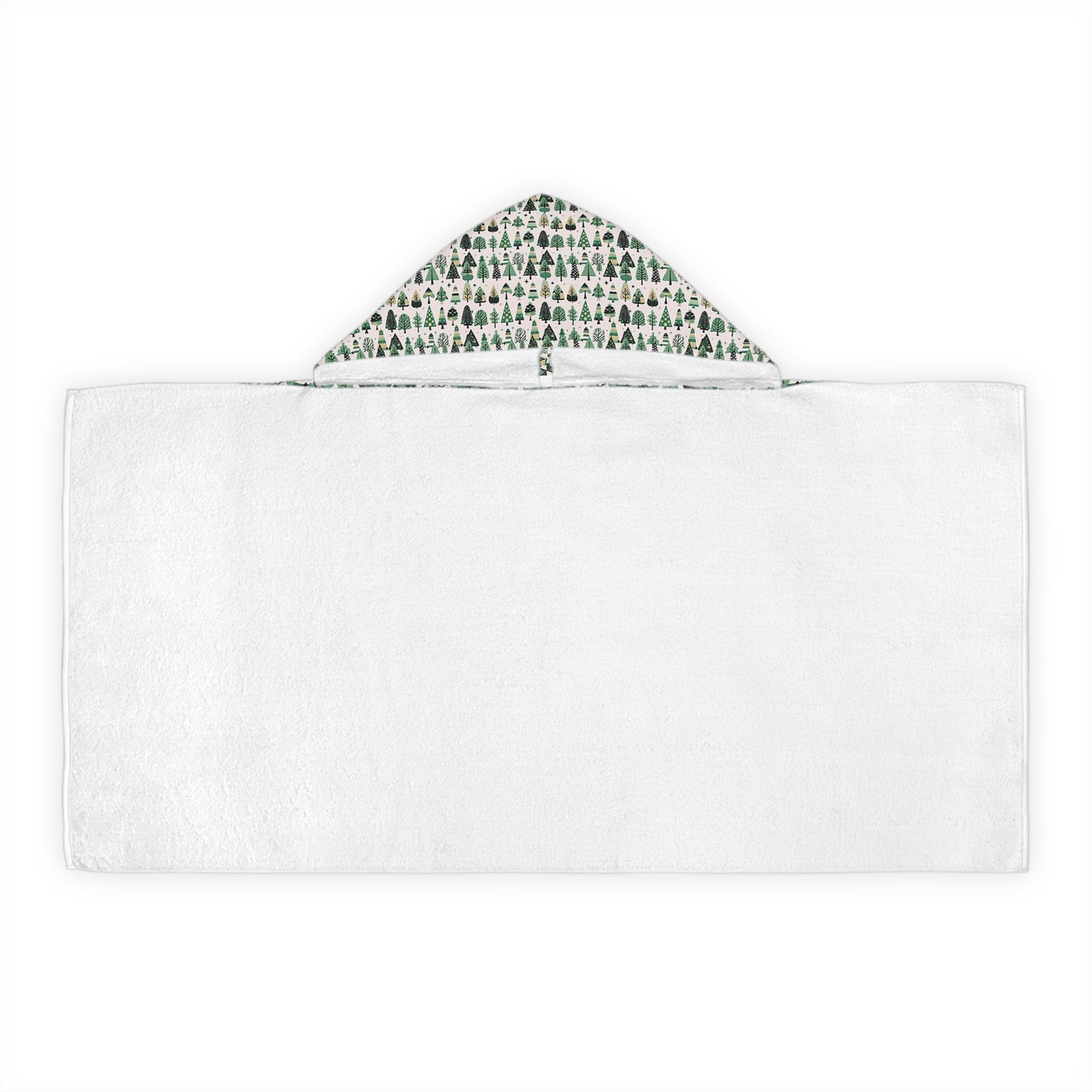 Mini Vintage Green Trees Youth Hooded Towel, 24" x 48"