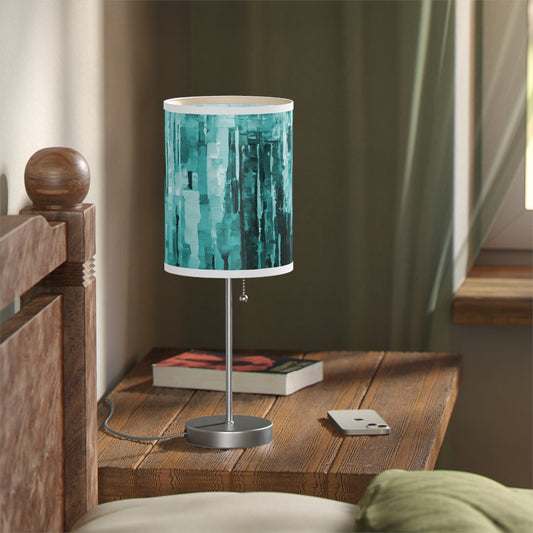 Striped Tif Table Lamp on a White or Silver Stand, US|CA plug