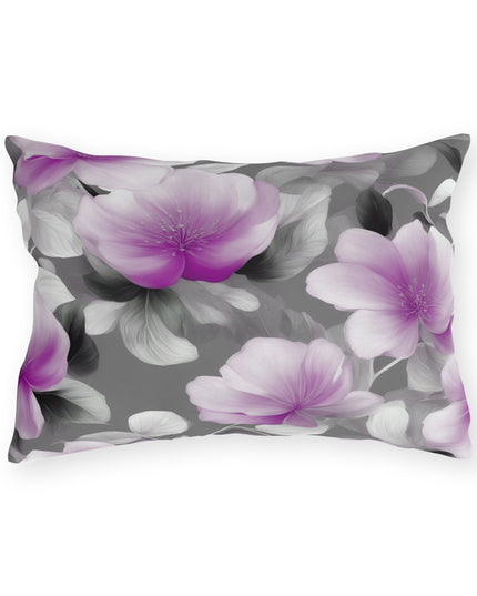 Purple Blossom Floral Bunch Outdoor Pillow, 20" x 14"