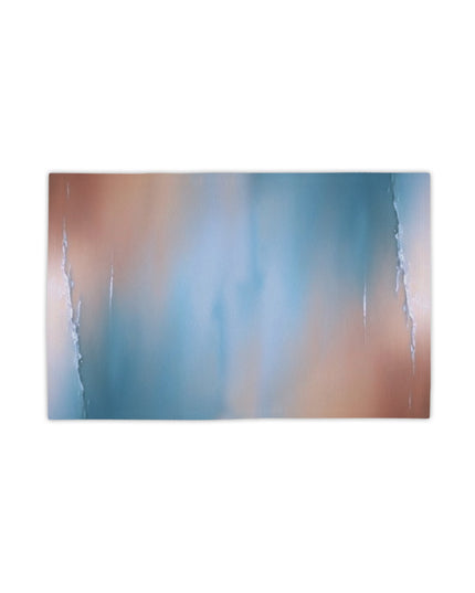 Blue Sea Peach Fog Beach Towel, 18" x 27"