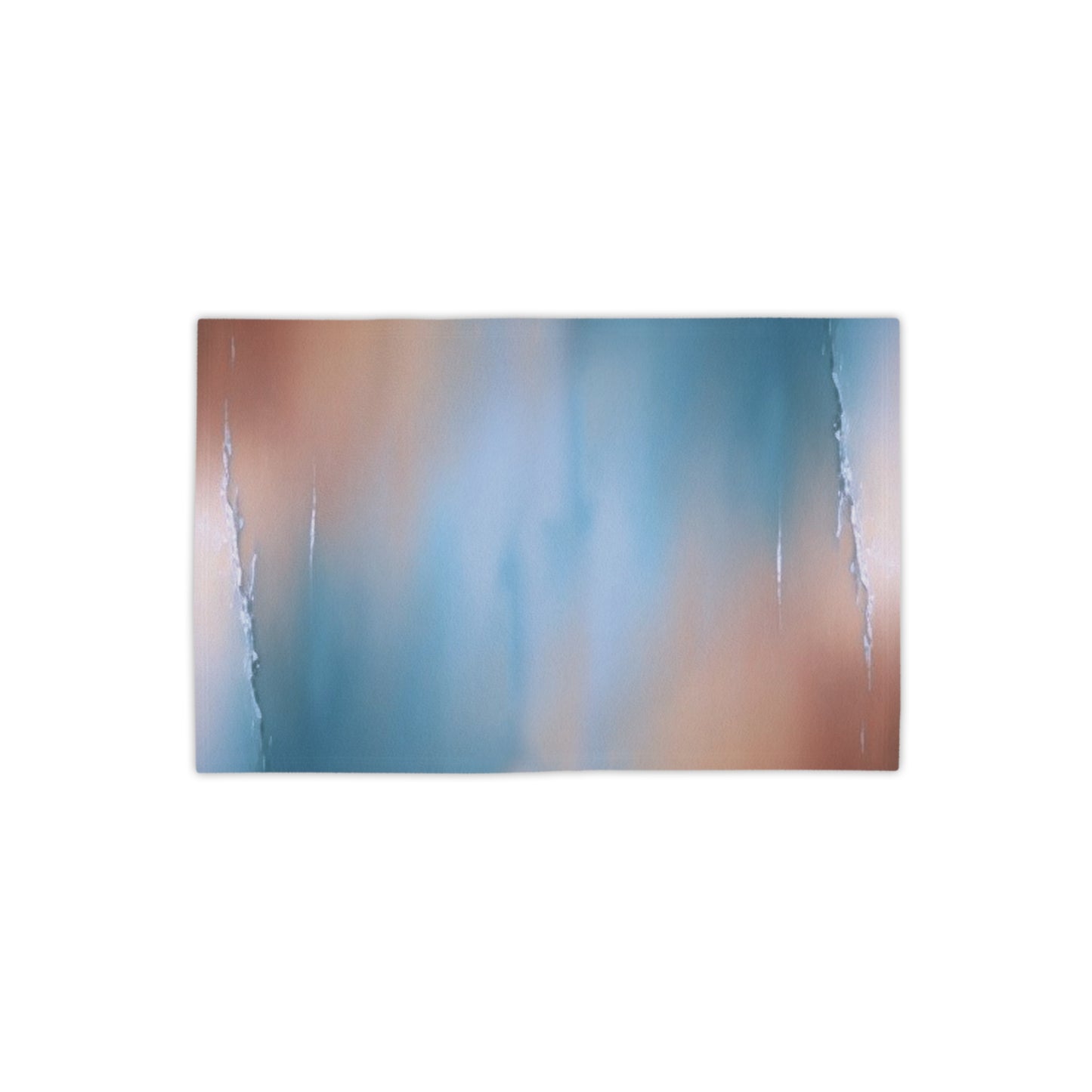 Blue Sea Peach Fog Beach Towel, 18" x 27"