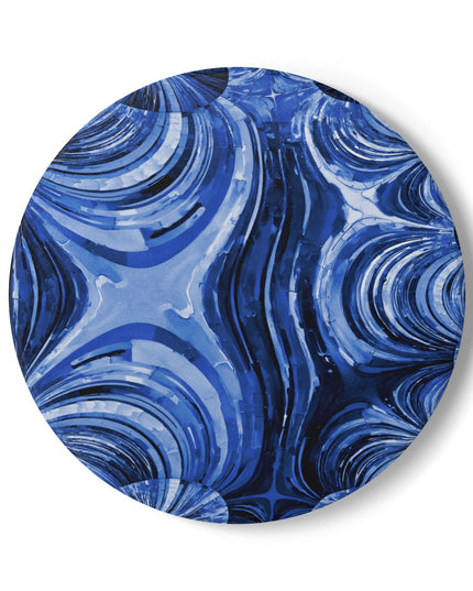 Uzi Spiral Deep Blue 4" x 4" Round Ceramic Coaster
