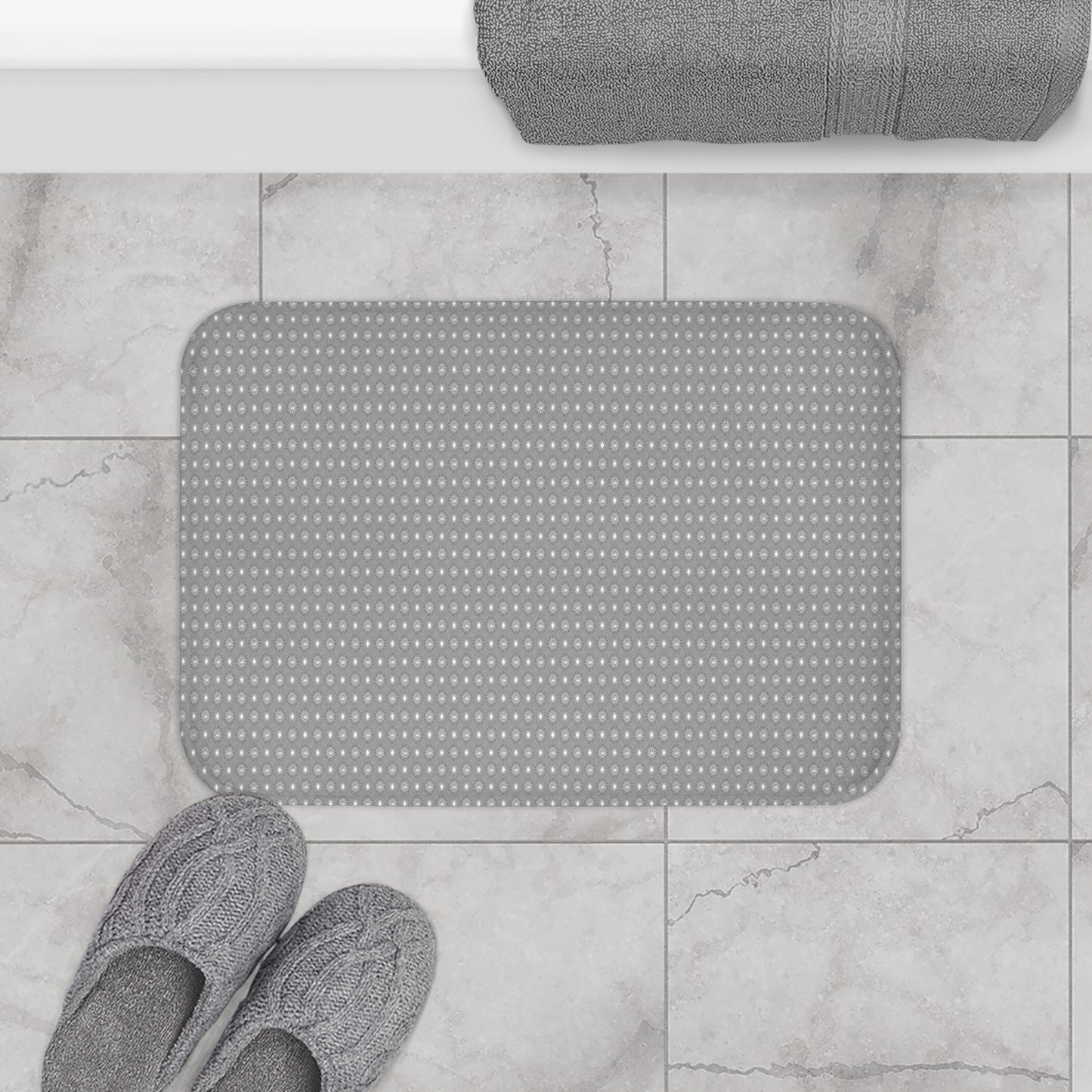 Desaturated Star-crossed Bodies 24" x 17" Bath Mat