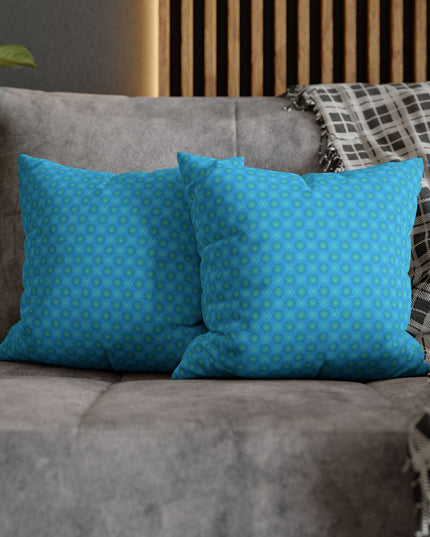 Light Blue Star-crossed Bodies Spun Polyester Square Pillowcase, 14" x 14"