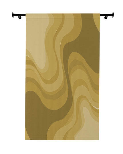 Brown Wavey Window Curtain, 50" x  84", blackout