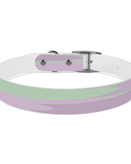 Pastel Lavender Purple and Soft Green Patches Large Dog Collar