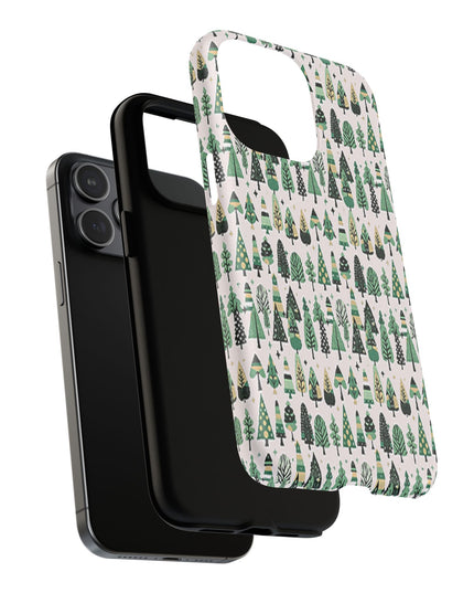 Mini Vintage Green Trees Iphone 15 Pro Max Tough Magnetic Cases