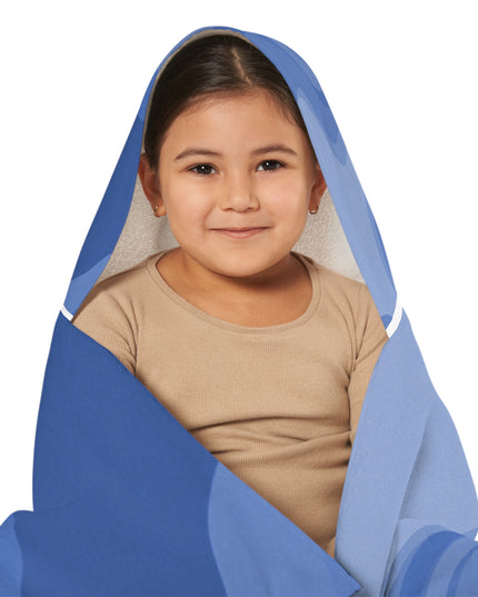 Deep Blue Wavey Youth Hooded Towel, 24" x 48"