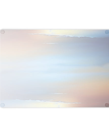 Blue Sea Red Orange Fog 8" x 11" Glass Cutting Board
