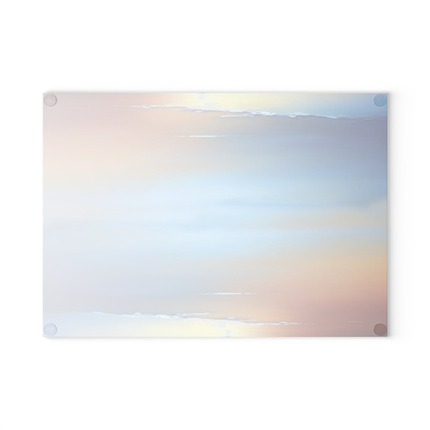 Blue Sea Red Orange Fog 8" x 11" Glass Cutting Board
