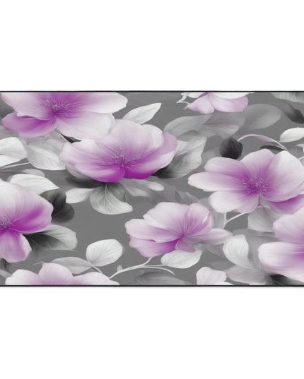 Purple Blossom Floral Bunch Heavy Duty Floor Mat, 36" x 60"