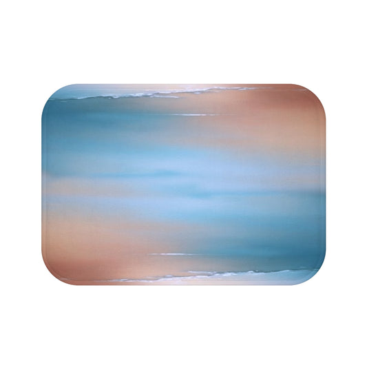 Blue Sea Peach Fog 24" x 17" Bath Mat