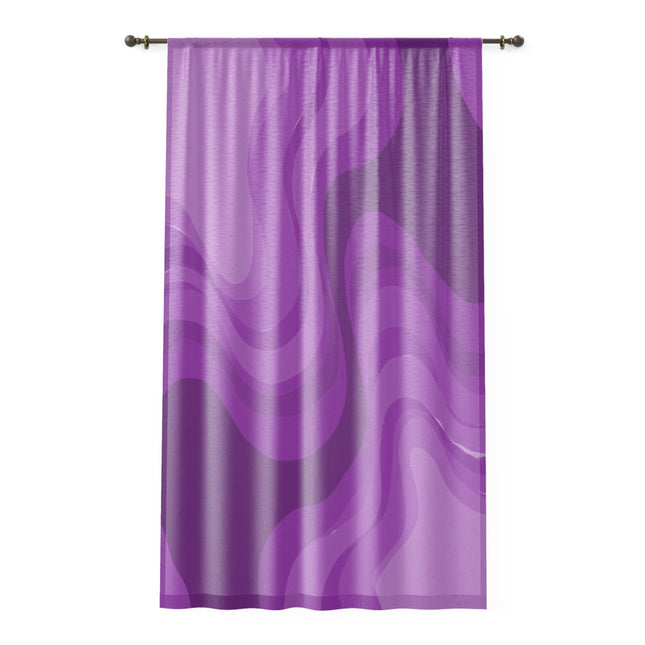 Wavey Purple Wavey Sheer Window Curtain, 50" x 84", partially transparent