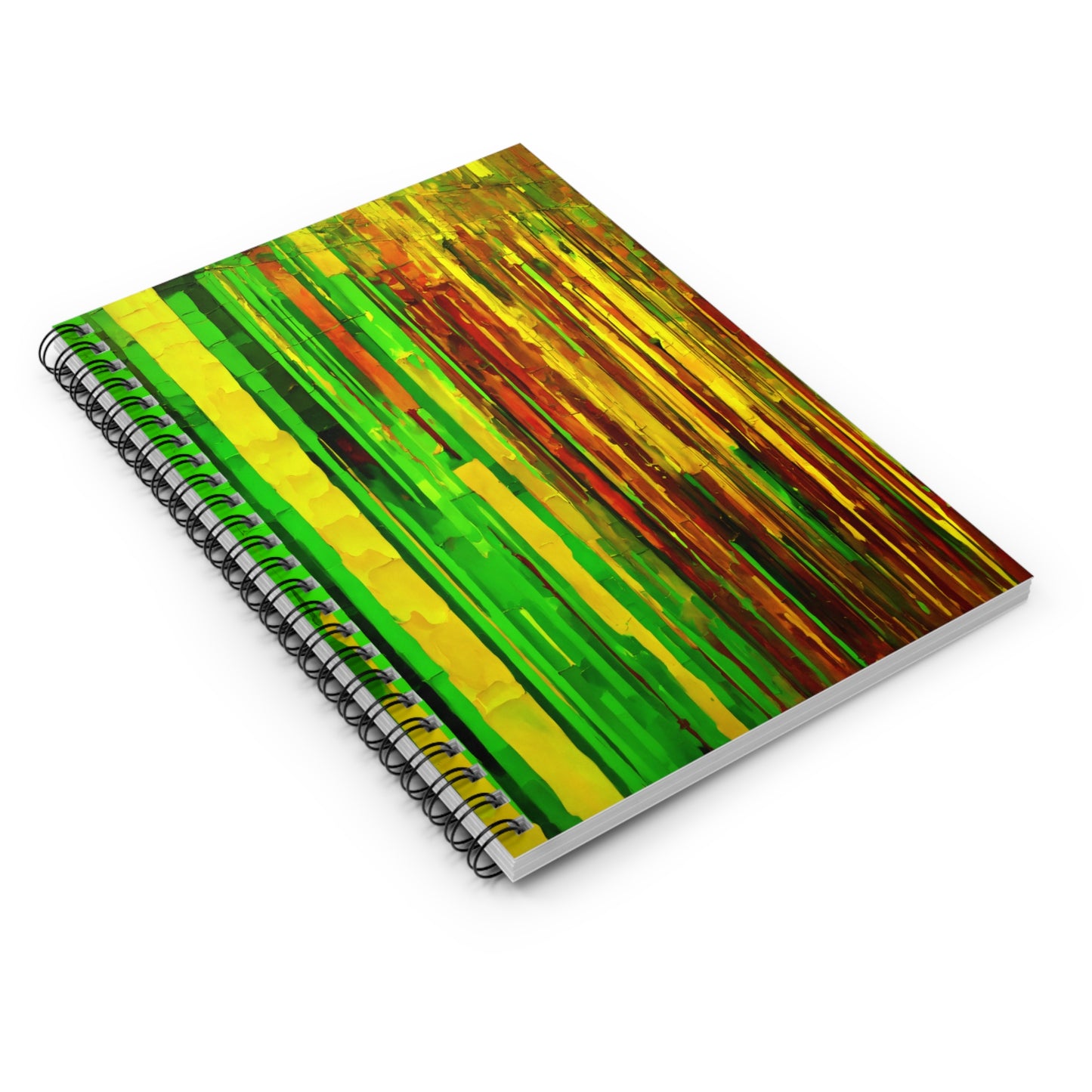 Striped Beta Spiral Notebook - Ruled Line, 6" x 8", 118 pages