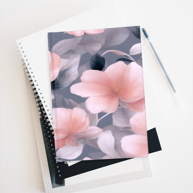 Peach and Blue Gray Floral Bunch Journal - 128 Blank pages, 5" x 7"