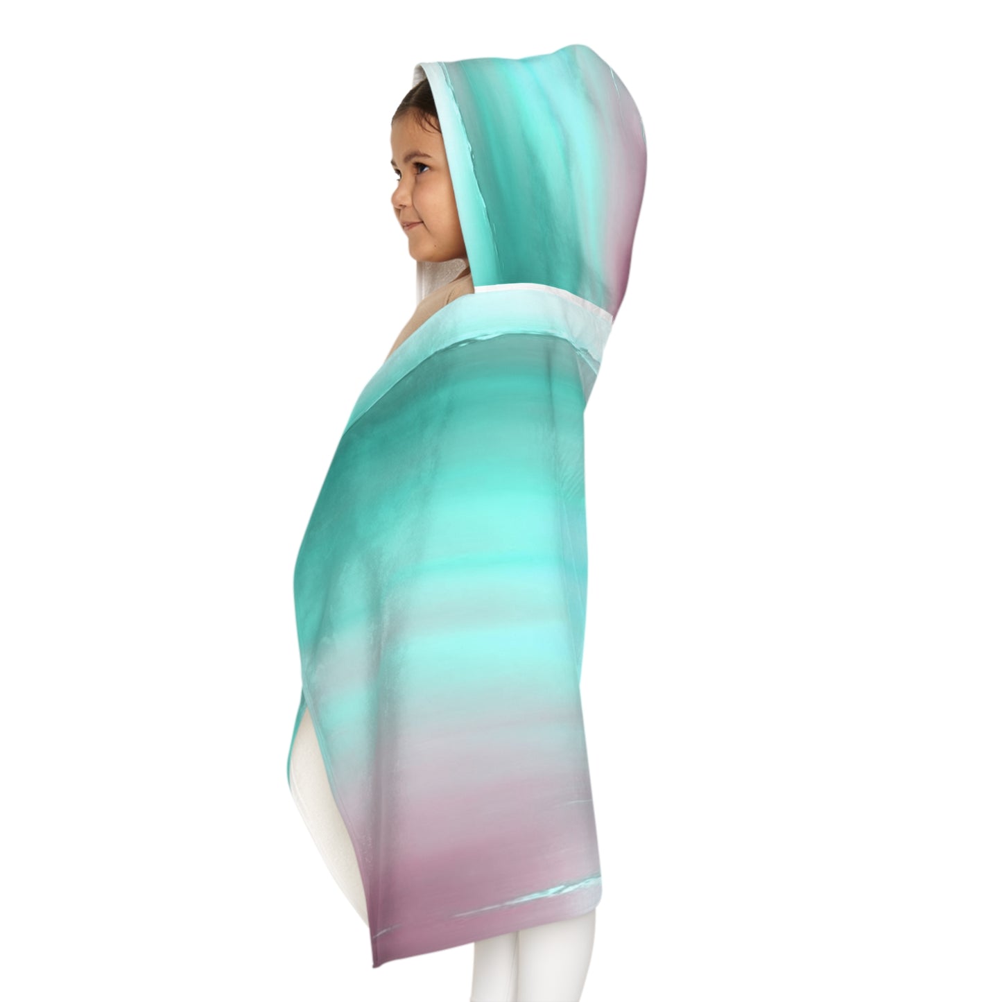 Green Sea Lavender Fog Youth Hooded Towel, 24" x 48"