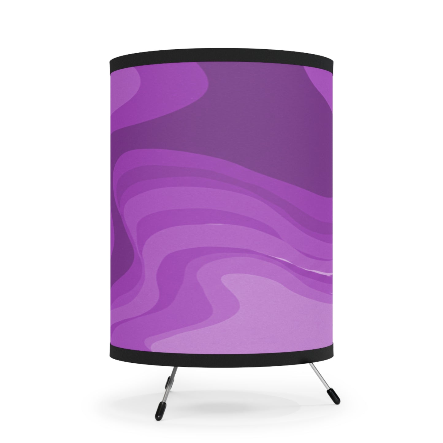 Wavey Purple Wavey Tripod Lamp with High-Res Printed Shade, US\CA plug