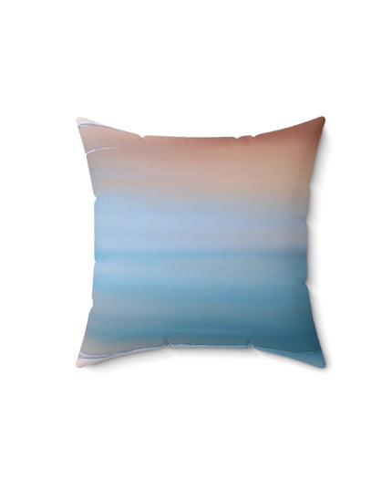 Blue Sea Peach Fog 14" x 14" Faux Suede Square Pillow